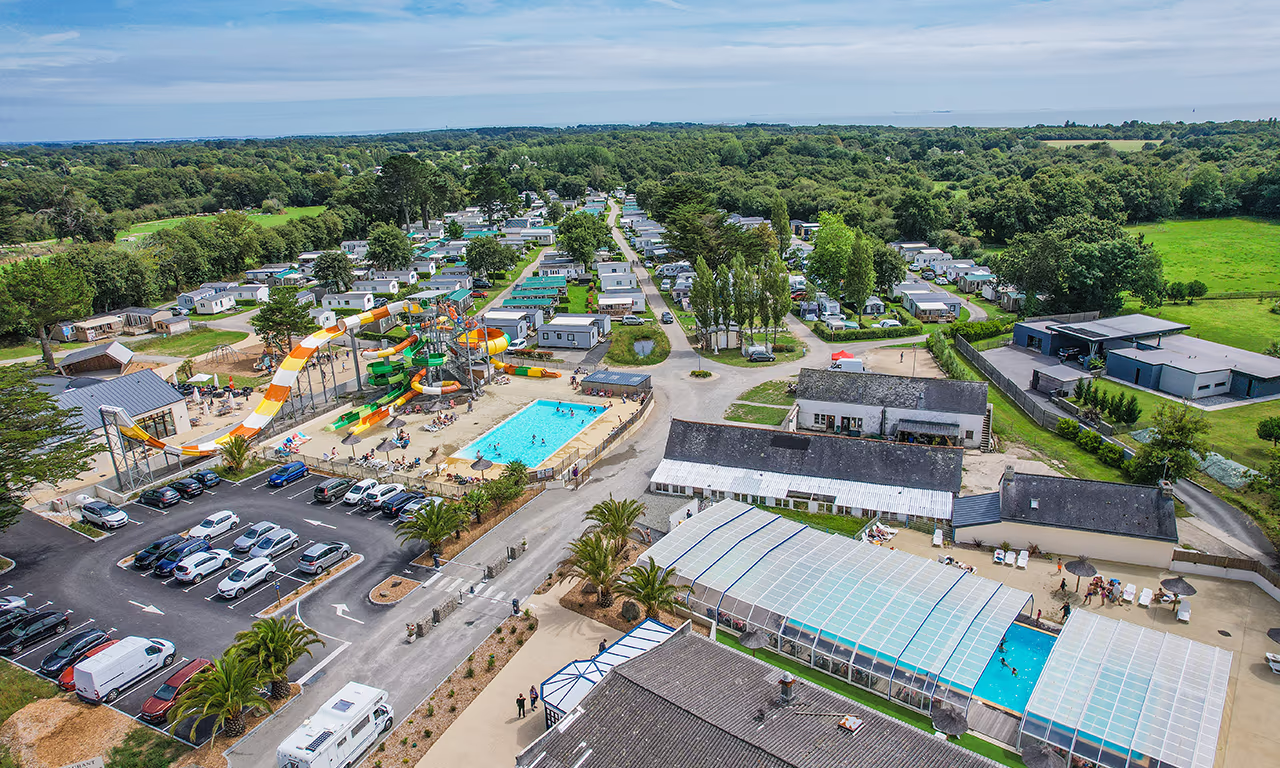 vue aerienne camping la mer blanche maeva benodet